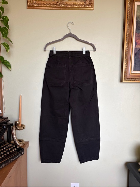 Everlane Denim - Everlane Women’s’ Barrel Leg Cargo Utility Black Denim Jeans Size 00 Minimalist